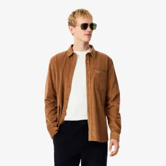 Camisa de veludo de corte regular para homem