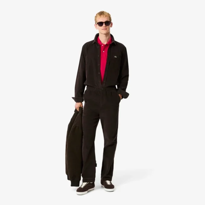 Camisa de veludo de corte regular para homem