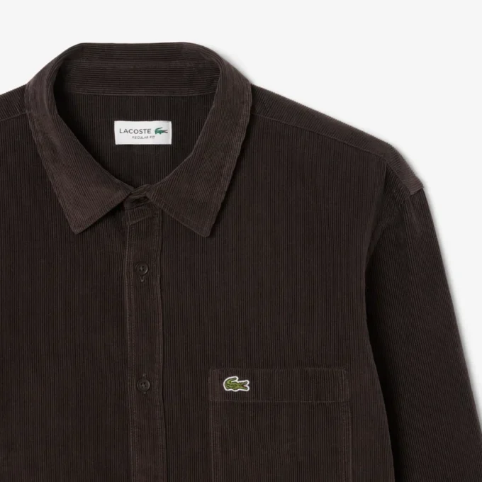 Camisa de veludo de corte regular para homem
