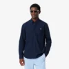 Camisa em popeline elástico de corte regular