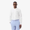 Camisa em popeline elástico de corte regular
