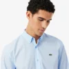 Camisa em popeline elástico de corte regular