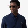 Camisa em popeline elástico de corte regular