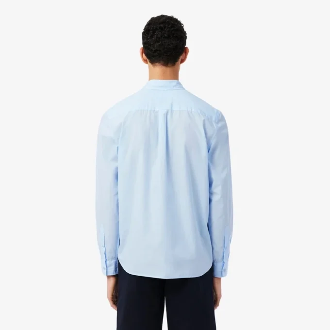 Camisa em popeline elástico de corte regular