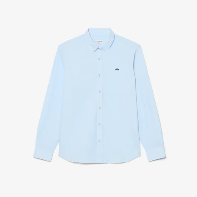 Camisa em popeline elástico de corte regular
