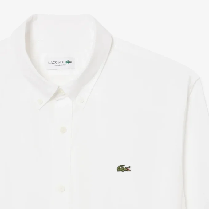 Camisa em popeline elástico de corte regular