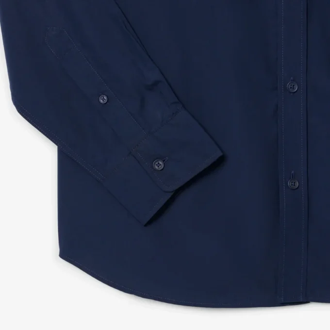 Camisa em popeline elástico de corte regular