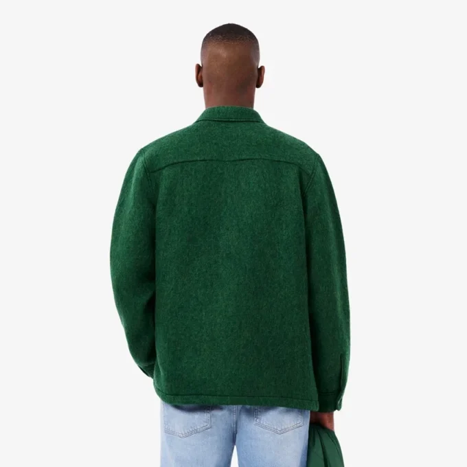 Camisa exterior masculina em mistura de lã