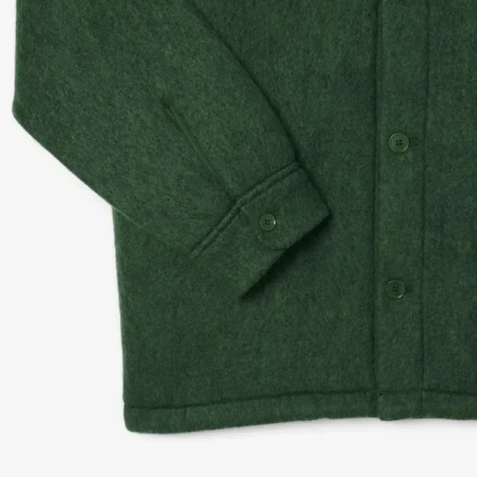 Camisa exterior masculina em mistura de lã
