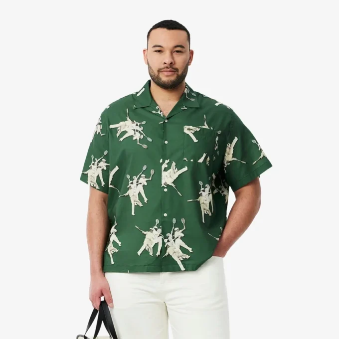 Camisa masculina de corte descontraído com estampado Rena da Lacoste