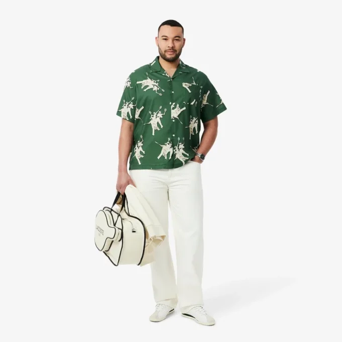 Camisa masculina de corte descontraído com estampado Rena da Lacoste