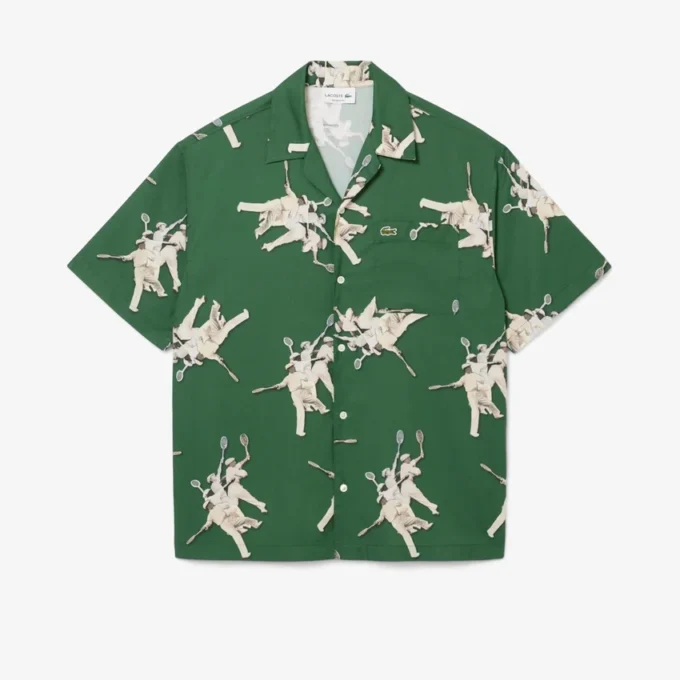 Camisa masculina de corte descontraído com estampado Rena da Lacoste
