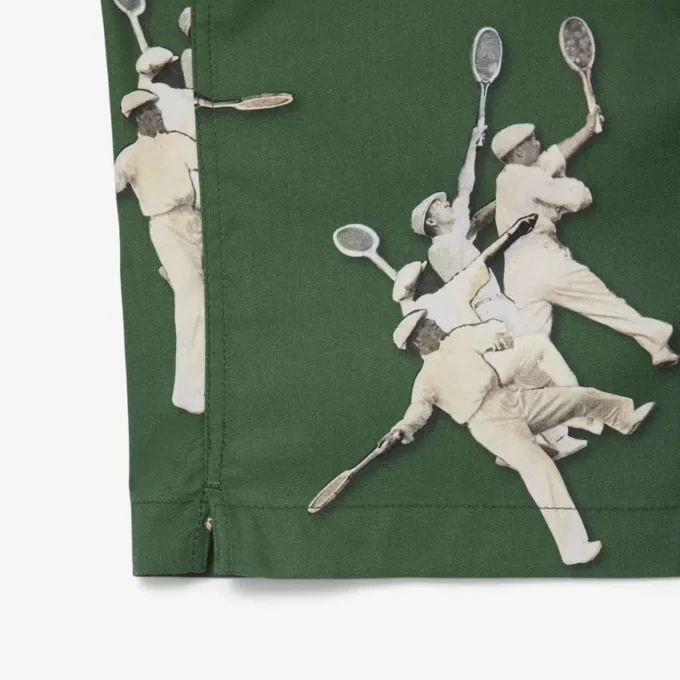 Camisa masculina de corte descontraído com estampado Rena da Lacoste