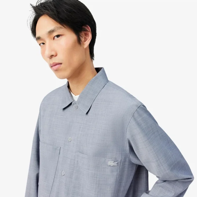 Camisa oversized em mistura de lã The Blend