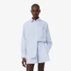 Camisa oversized em mistura de linho e algodão