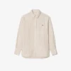Camisa oversized em mistura de linho e algodão