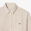 Camisa oversized em mistura de linho e algodão