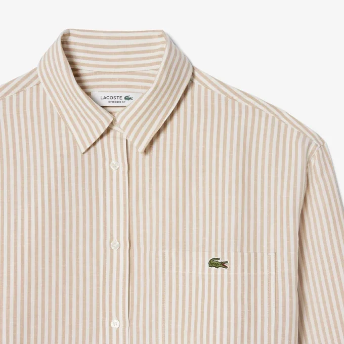 Camisa oversized em mistura de linho e algodão