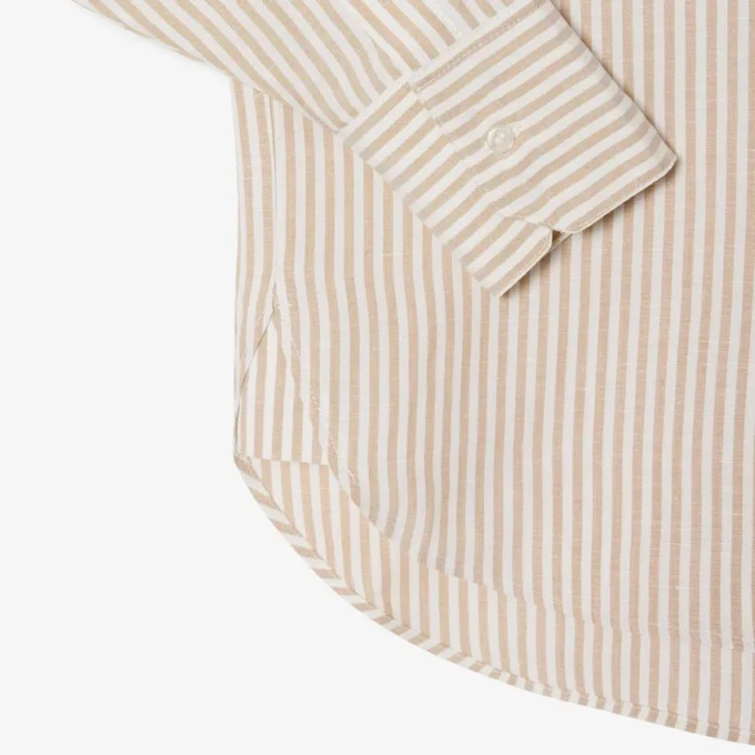 Camisa oversized em mistura de linho e algodão