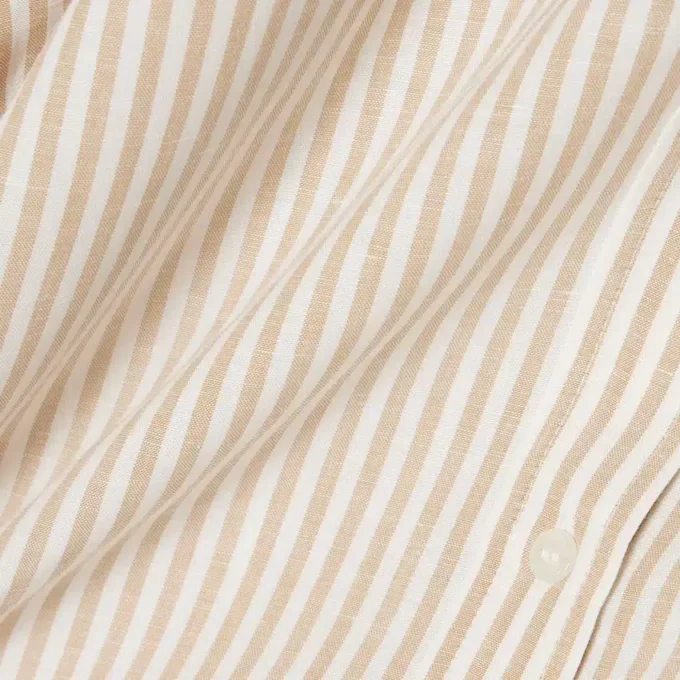 Camisa oversized em mistura de linho e algodão