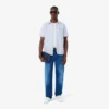 Camisa Oxford de manga curta com corte regular para homem