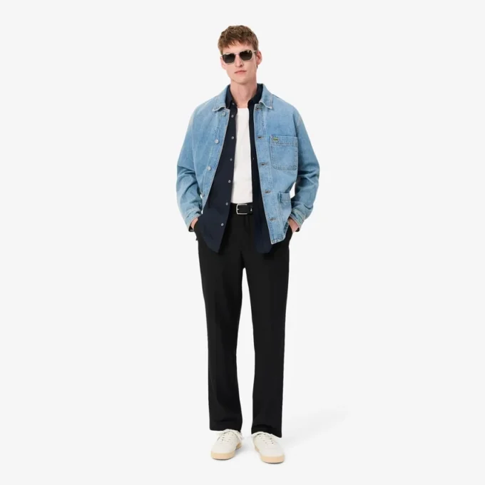 Camisa Oxford de manga curta com corte regular para homem