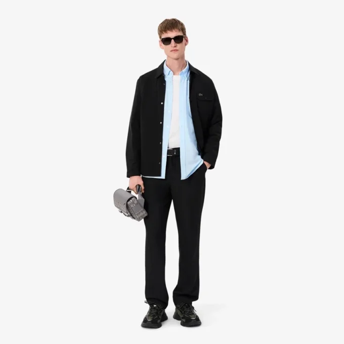 Camisa Oxford de manga curta com corte regular para homem