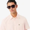 Camisa Oxford de manga curta com corte regular para homem