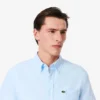 Camisa Oxford de manga curta com corte regular para homem