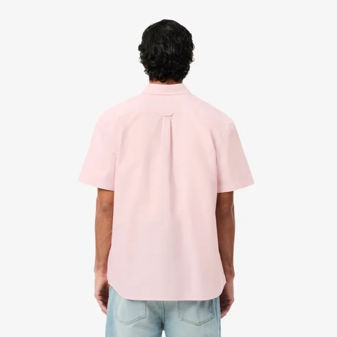 Camisa Oxford de manga curta com corte regular para homem