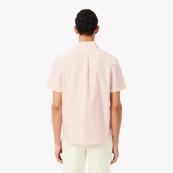 Camisa Oxford de manga curta com corte regular para homem