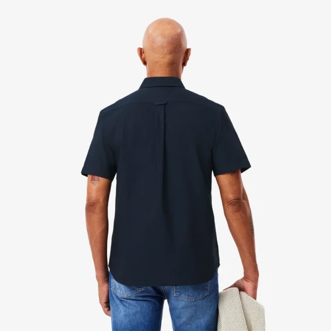 Camisa Oxford de manga curta com corte regular para homem