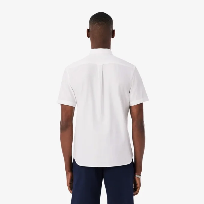 Camisa Oxford de manga curta com corte regular para homem