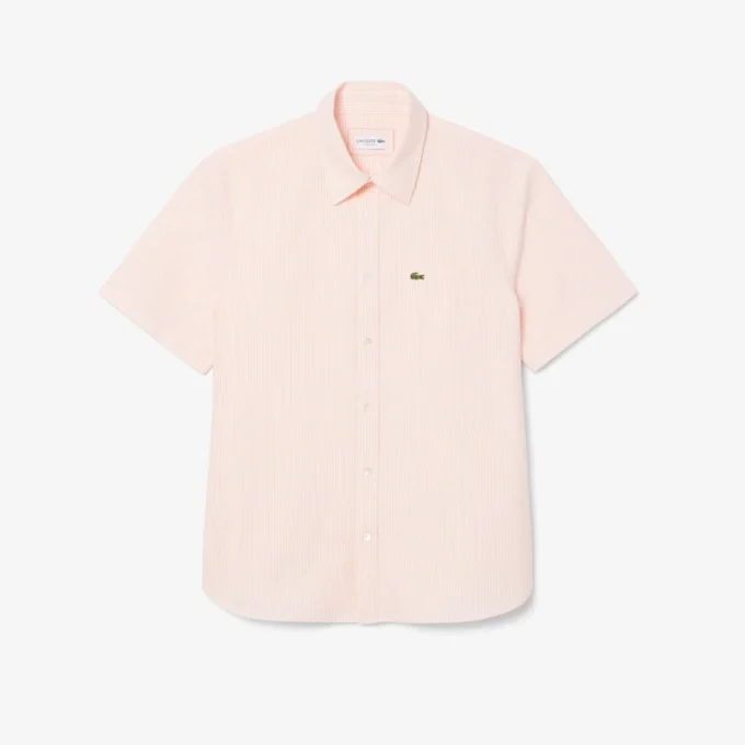 Camisa Oxford de manga curta com corte regular para homem