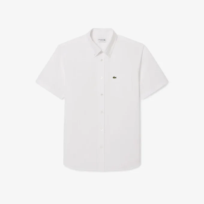Camisa Oxford de manga curta com corte regular para homem