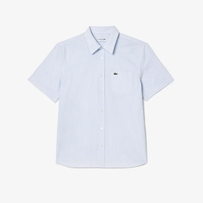 Camisa Oxford de manga curta com corte regular para homem