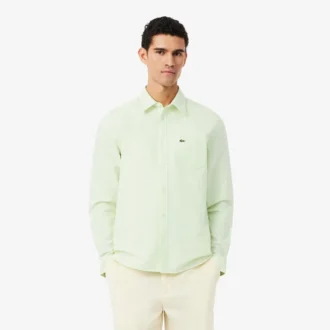 Camisa Oxford às riscas de corte regular para homem