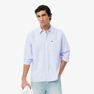 Camisa Oxford às riscas de corte regular para homem
