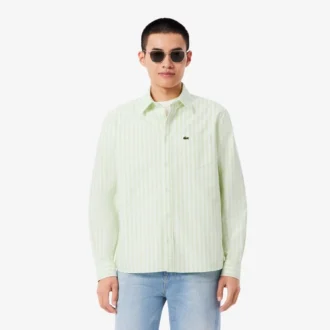 Camisa Oxford às riscas de corte regular para homem