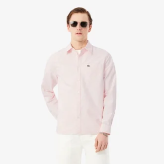 Camisa Oxford às riscas de corte regular para homem