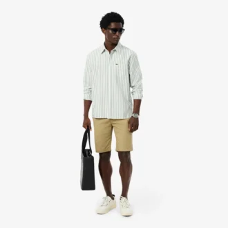 Camisa Oxford às riscas de corte regular para homem