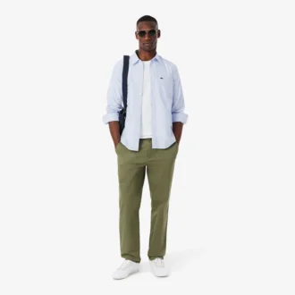 Camisa Oxford às riscas de corte regular para homem