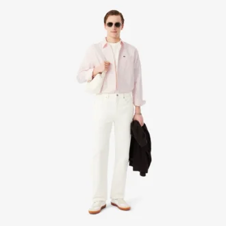 Camisa Oxford às riscas de corte regular para homem