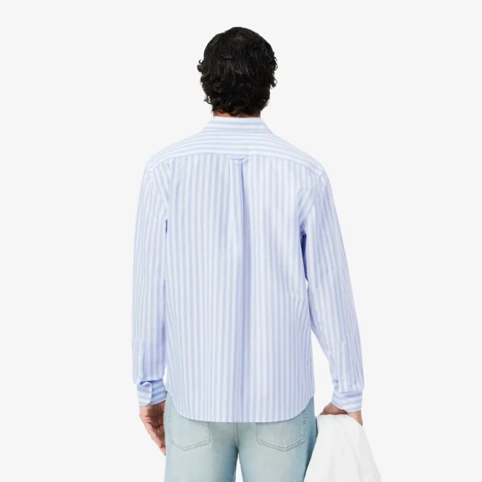 Camisa Oxford às riscas de corte regular para homem