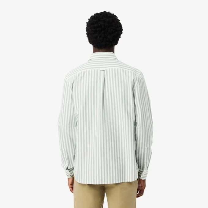 Camisa Oxford às riscas de corte regular para homem