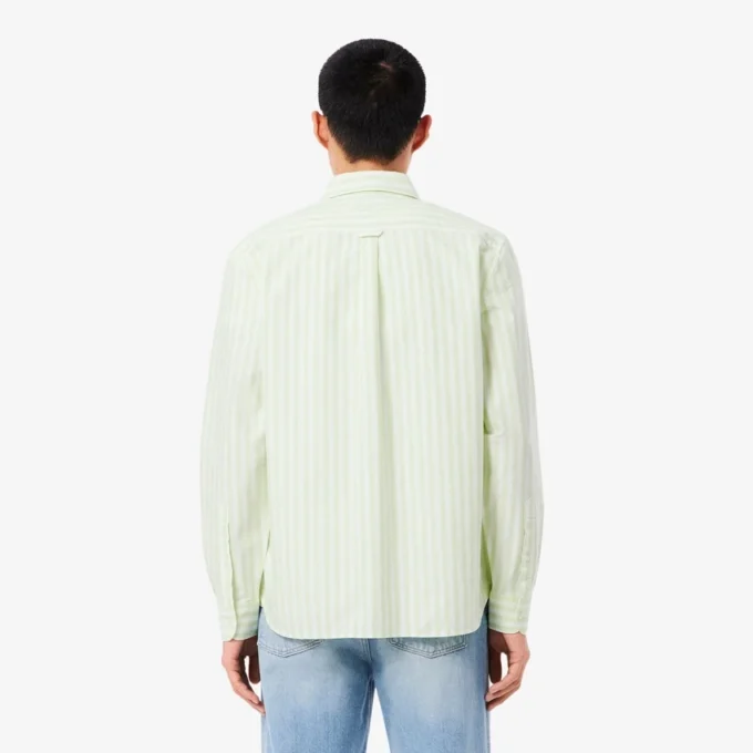 Camisa Oxford às riscas de corte regular para homem