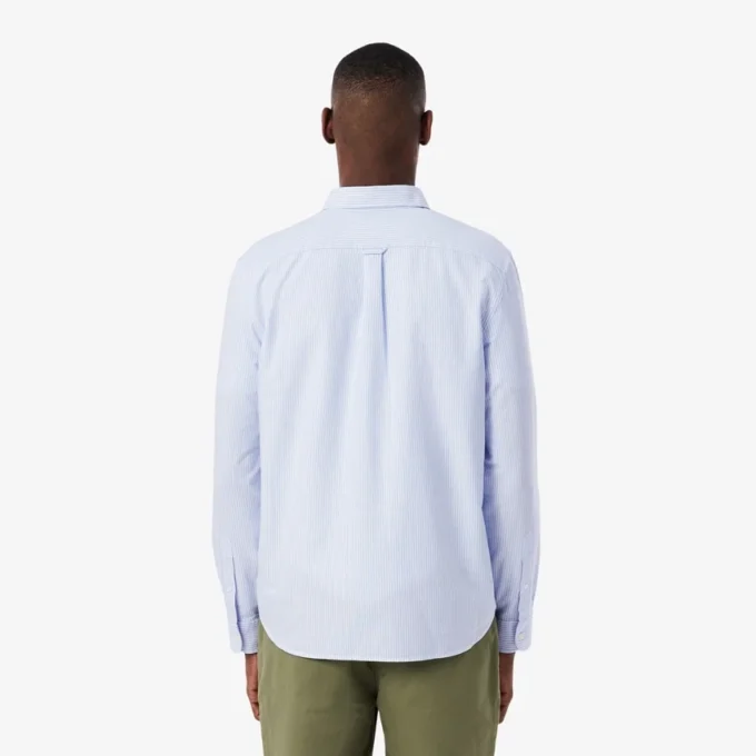 Camisa Oxford às riscas de corte regular para homem