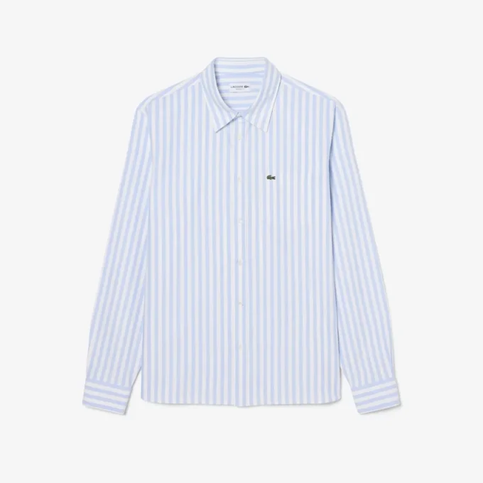 Camisa Oxford às riscas de corte regular para homem