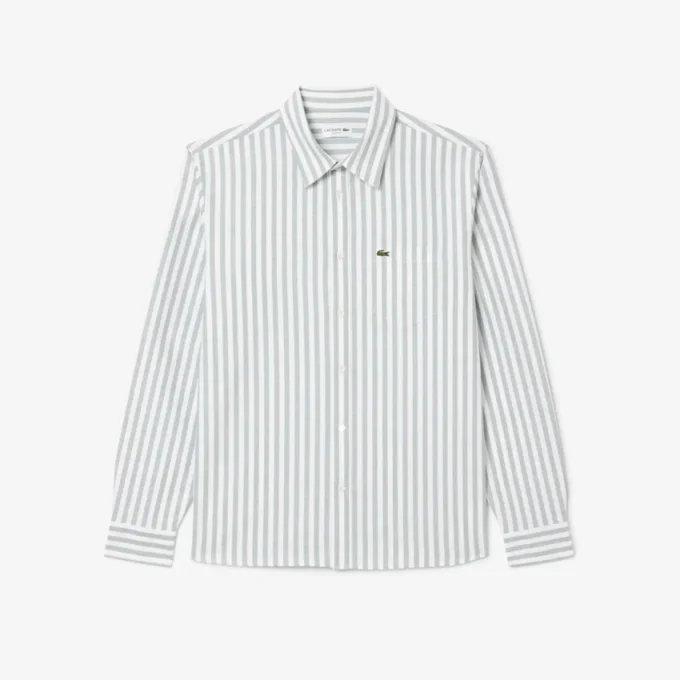 Camisa Oxford às riscas de corte regular para homem