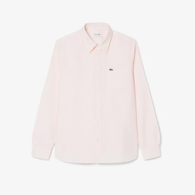Camisa Oxford às riscas de corte regular para homem
